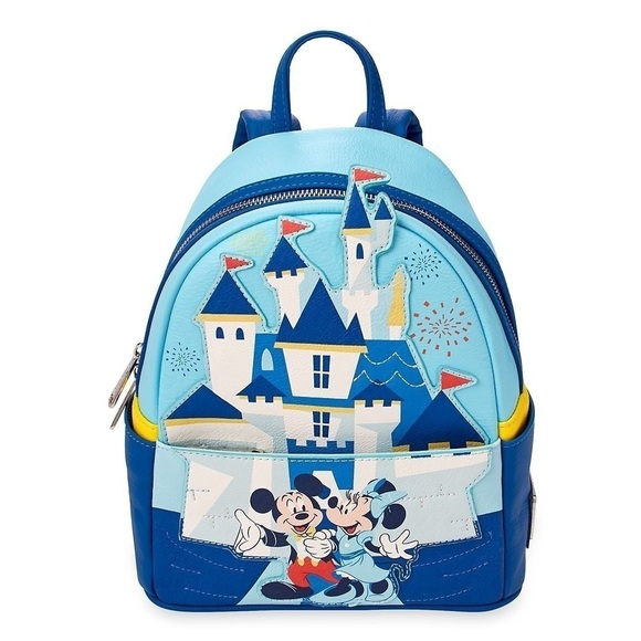 Mickey and Minnie Mouse Mini Backpack by Loungefly – Disneyland 65th Anniversary - Picture 1 of 7